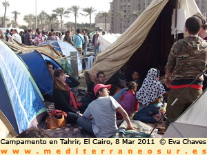 Manifestación de mujeres en Tahrir, El Cairo