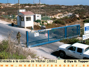 Entrada al asentamiento de Yitzhar